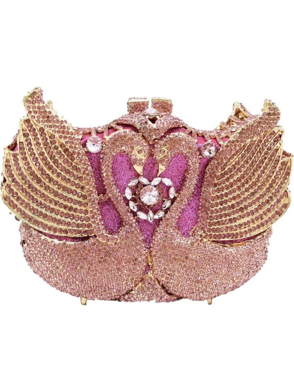 Elegant Swan Crystal Clutch - Rhinestone Evening Purse for Weddings & Parties